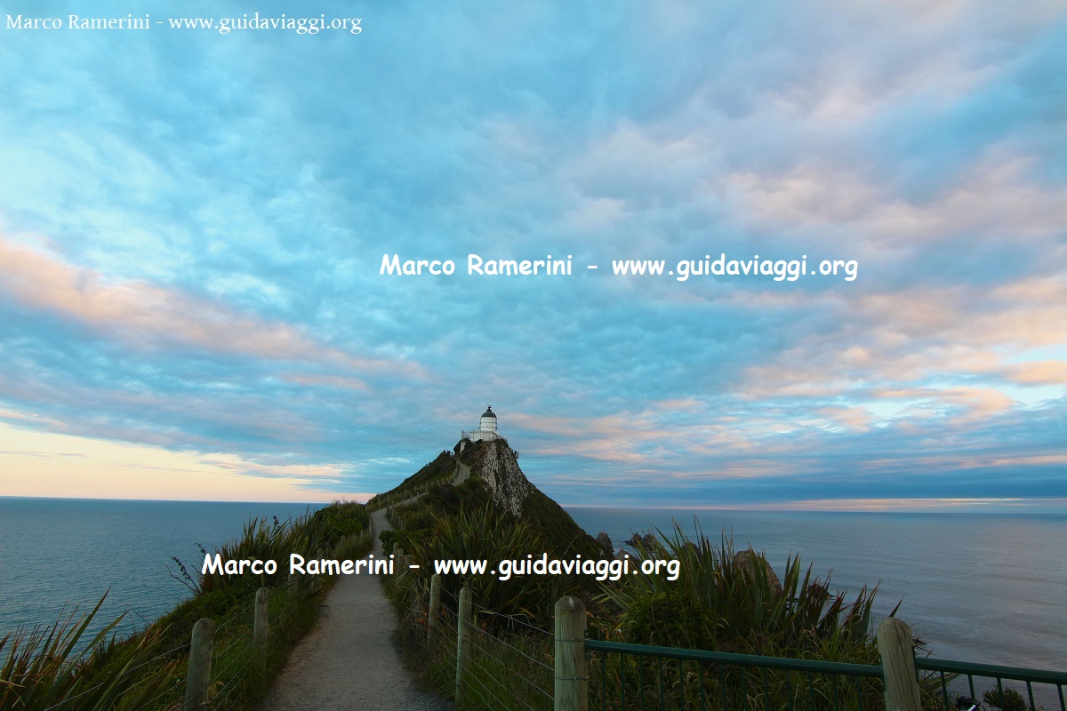 The lighthouse at Nugget Point, Catlins, New Zealand. Author and Copyright Marco Ramerini.