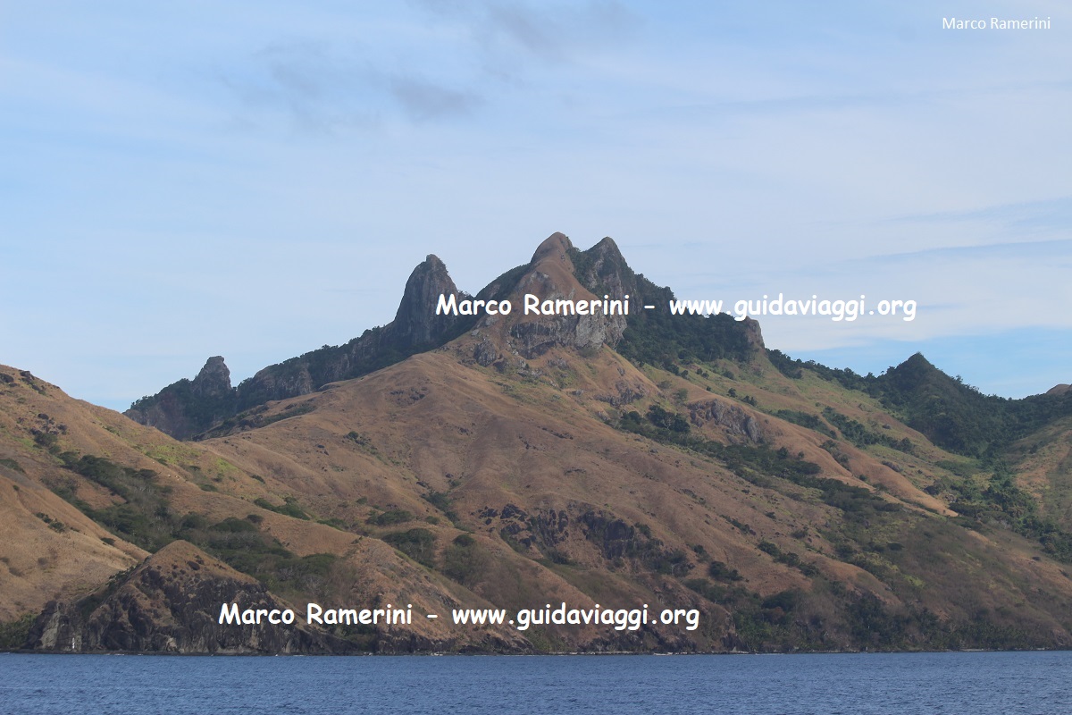 The spectacular mountains of the island of Waya, Yasawa Islands, Fiji. Author and Copyright Marco Ramerini