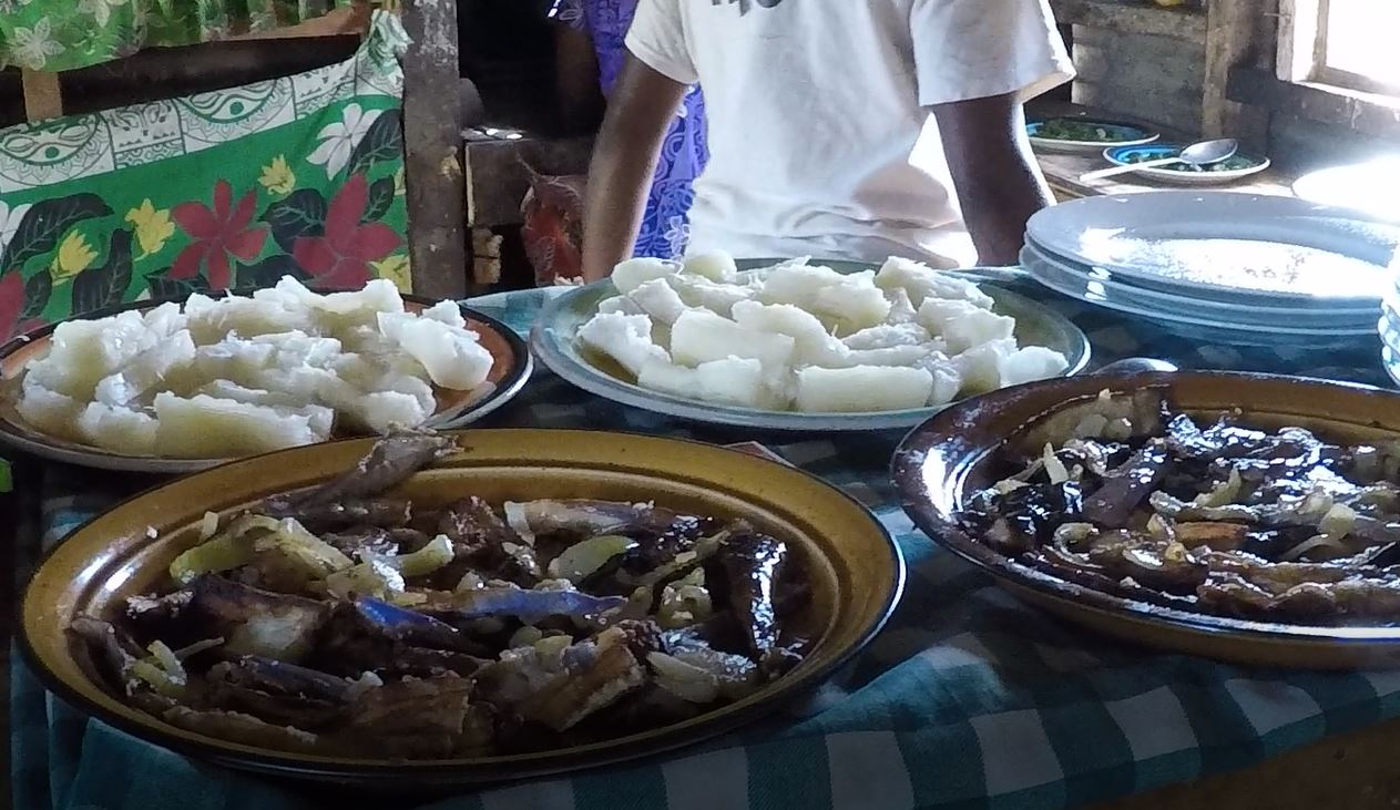 Fijian vegetarian lunch. Author and Copyright Marco Ramerini